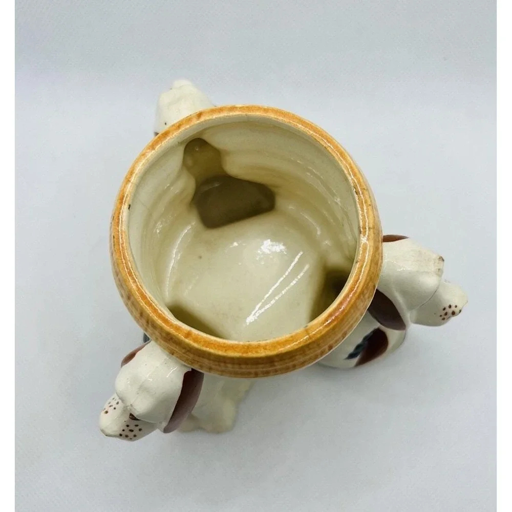 Vintage Hound Dog Planter‎ Collectible Glazed Cartoony Plant Pot Dog Lover